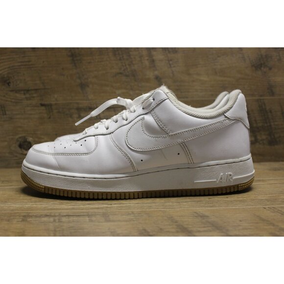 Nike Air Force 1 '07 low top OG white‎ leather gum sole athletic sneakers 11.5 - Picture 2 of 16